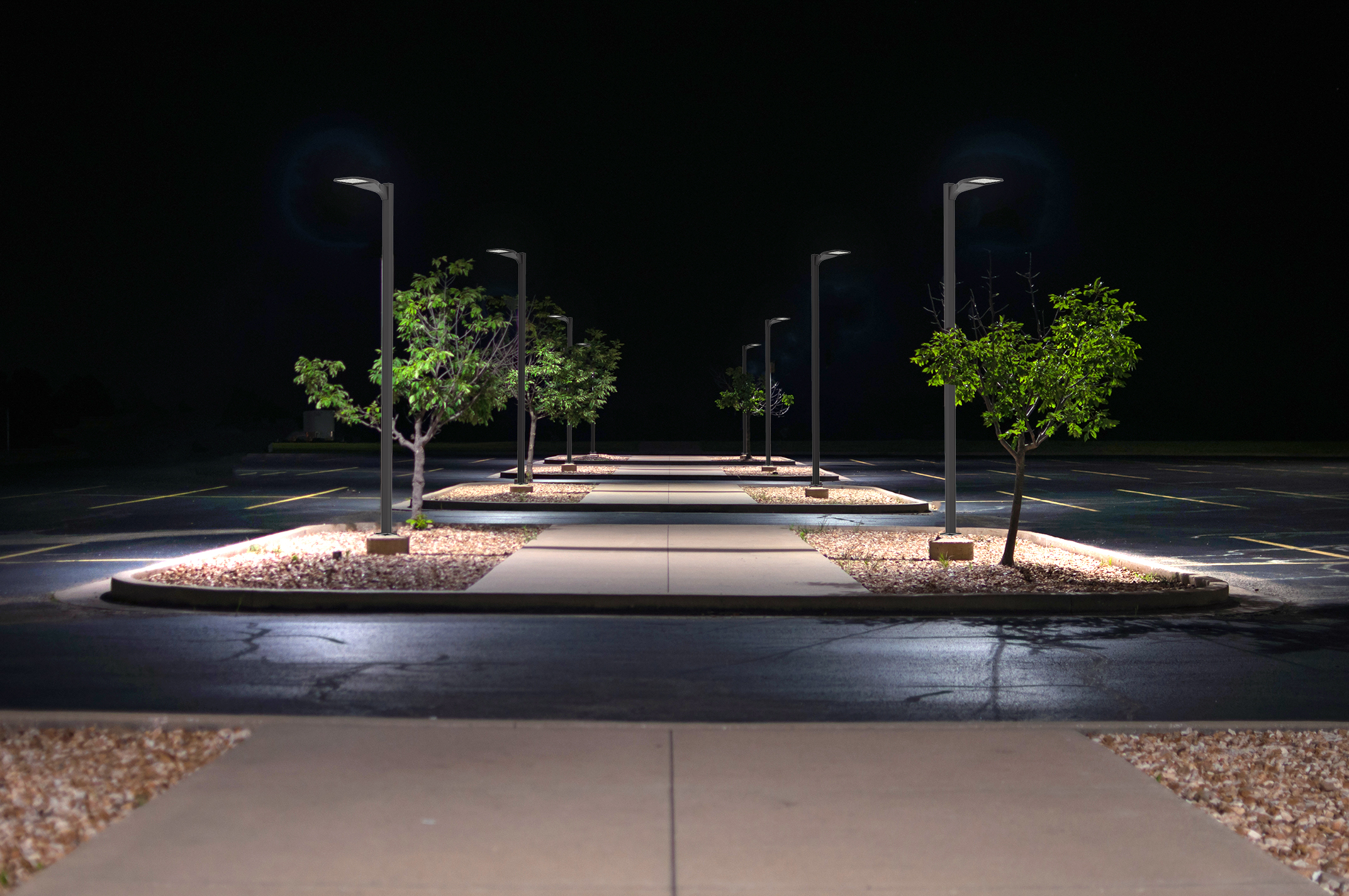 illuminated-parking-lot